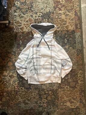 Ocean Pacific Arctic White Plaid Full-Zip Hoodie